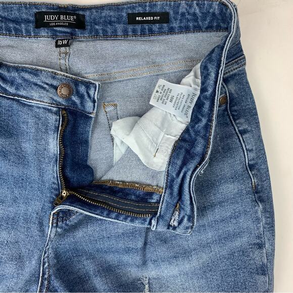 Judy Blue women's size 16 W relaxed fit distressed denim jeans - Picture 10 of 13